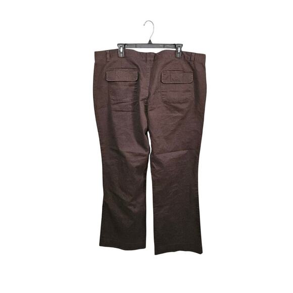 VTG Y2K Old Navy Brown Low Rise Stretch Cotton Straight Pants Sz 20 Plus Fall 05 - Picture 2 of 6